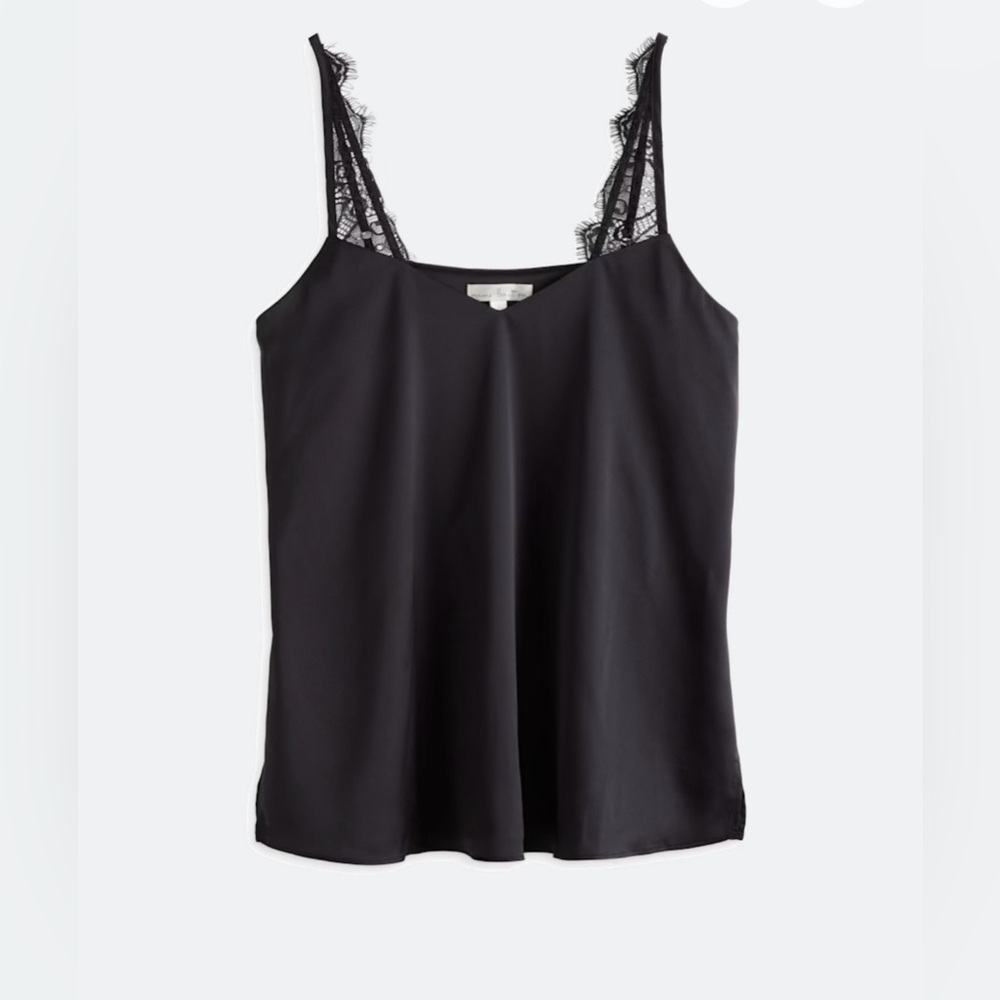 Nine Britton‎ Lauri Lace Trim Cami Size XL Black NWT